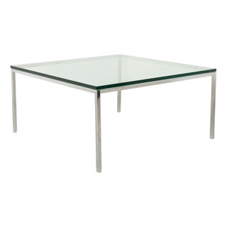 Modernist Chrome and Tempered Glass Coffee Table, Germany, 1980s For Sale