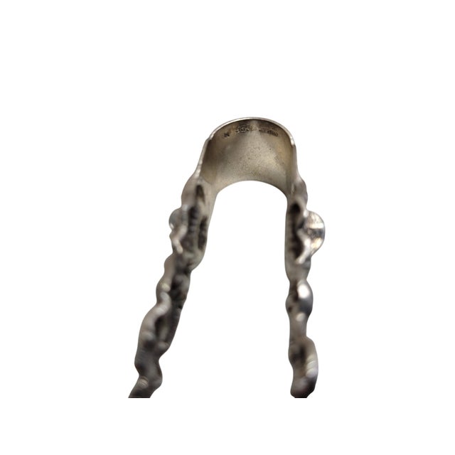 Mid 20th Century Art Nouveau German Sterling Silver Sugar Tong in Hildesheimer Rose Pattern For Sale In West Palm - Image 6 of 7