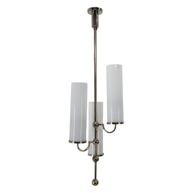 Art Deco Tubular Chandelier, 1930s For Sale