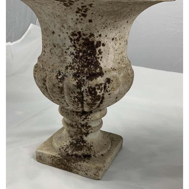 19th Century Carrara Marble Campana Urns, Set of 2 For Sale - Image 8 of 11