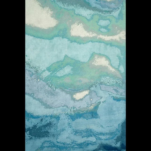 Indian carpet designed by the artist Miranda Pissaredis hand-knotted with a 120-line Tibetan knot (120 knots in one square...