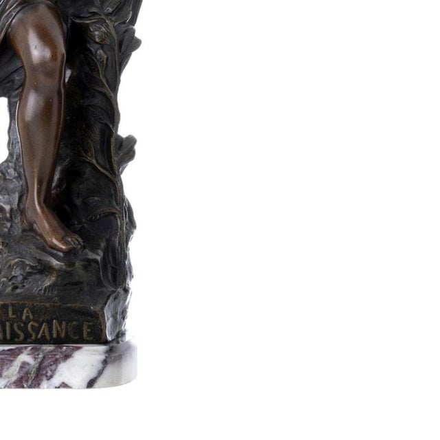 1920s Eugène Marioton, La Reconnaissance, 1920s, Bronze on Marble Base For Sale - Image 5 of 6