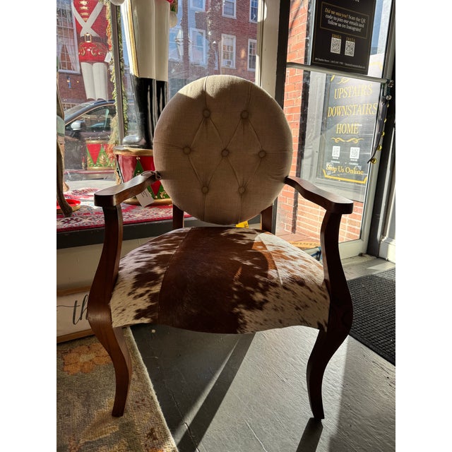 2020s K&k Interiors Cow Hide Chair For Sale - Image 5 of 8