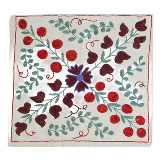 19"x17" Embroidered Cotton Cushion Cover. Handmade Pillowcase. New Toss Pillow For Sale