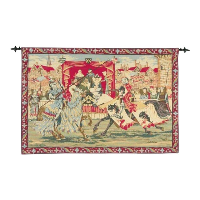 The Medieval Joust Loom Woven Tapestry - 56 X 77 Cm (1'10" X 2'6") - Requires Rod Size 2 For Sale