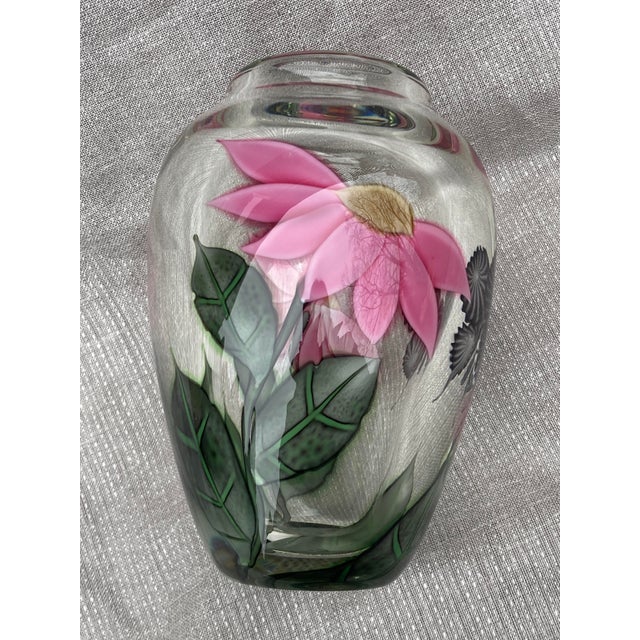 The Orient and Flume, Beyers Sillars Floral Butterfly Paperweight Vase is a limited-edition decorative piece made in the...