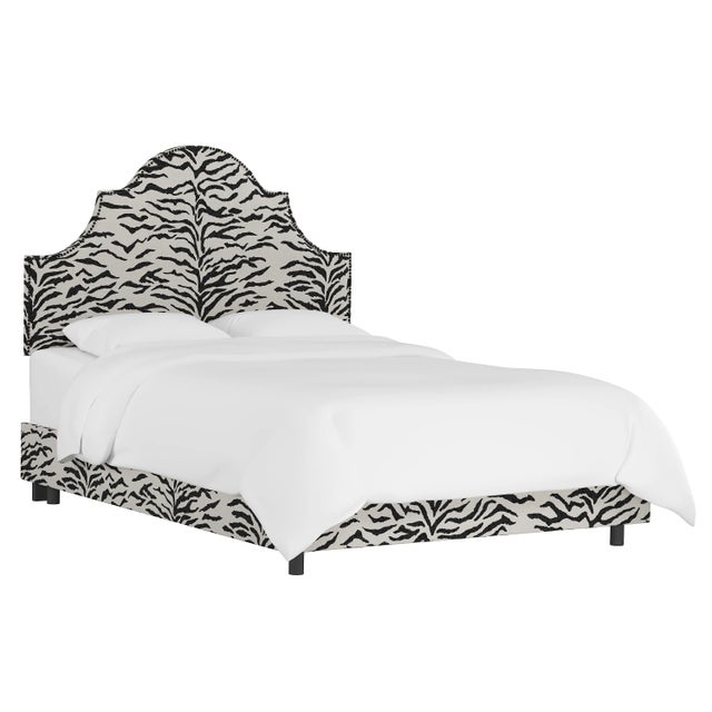 Textile Halsted Bed in Cream Black Linen Zebra, Queen For Sale - Image 7 of 7