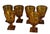 Vintage Six Ornate Indiana Amber Glass Wine Goblets Glasses For Sale - Image 6 of 6