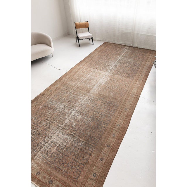 1930s Vintage Distressed Malayer Rug - Gallery Size 7 X 17 For Sale - Image 5 of 9