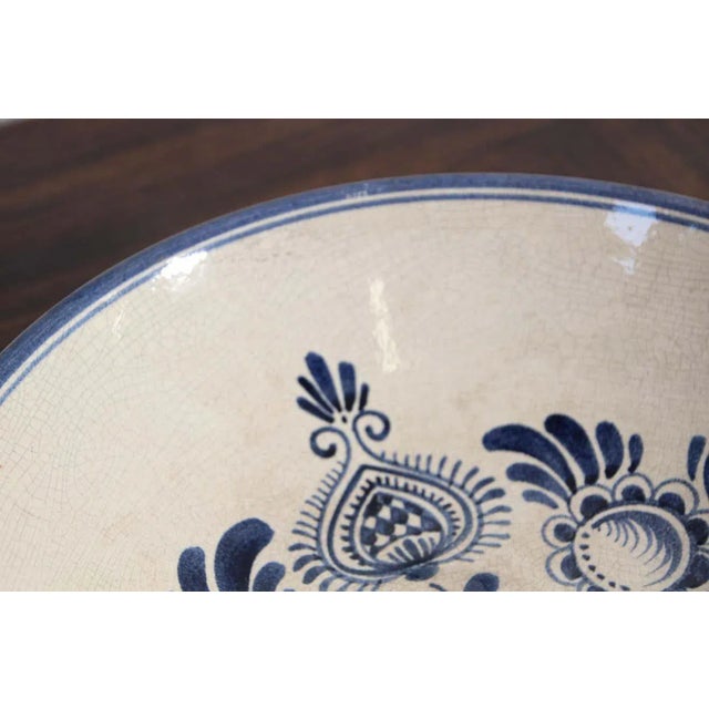 Vintage Decorative Moorish Bowl Blue and White For Sale - Image 9 of 13