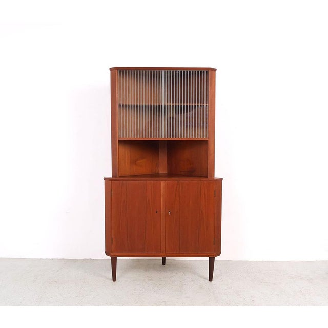 Vintage Danish Teak Corner Cabinet with Display Case, 1960s For Sale - Image 13 of 13