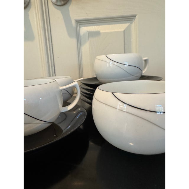 Ceramic Vintage 90s Postmodern Japanese Daniel Hechter Coffee/ Tea Service (For 8) For Sale - Image 7 of 12