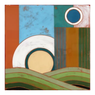 Time Zone 11 - Original Minimalist Color Field Acrylic and Resin Artwork on Wood Panel by Ricky Hunt For Sale