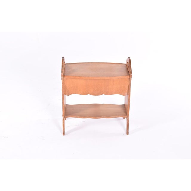 Rustic Vintage Danish Oak Sewing Table For Sale - Image 3 of 4