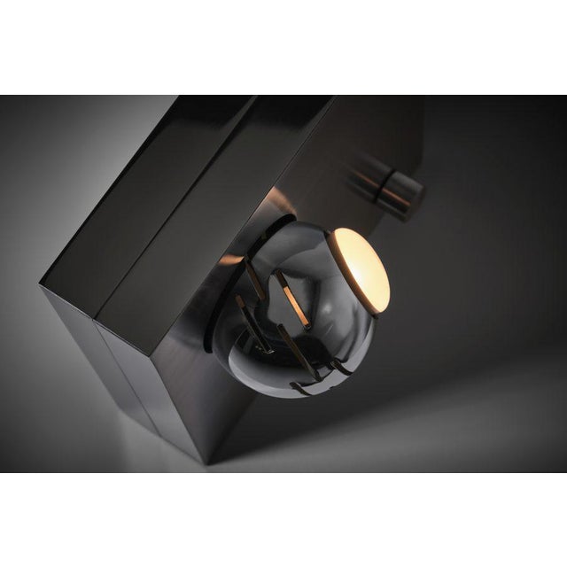 Cubic table lamp mod. 14096 by Angelo Lelii for Arredoluce, Italy 1970. Intriguing design composed of primary shapes: a...