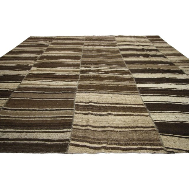 Contemporary Mid 20th Century Wabi-Sabi Turkish Kilim Rug - 09'06 X 09'01 For Sale - Image 3 of 7