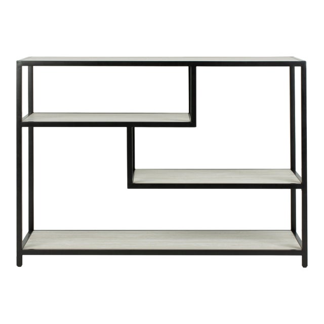 Geometric Console Table in Beige & Black For Sale