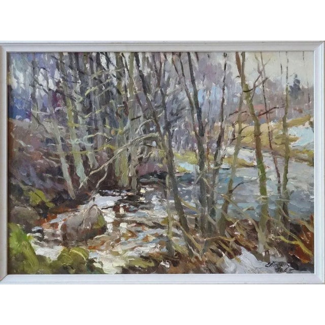 Early autumn. 1990, cardboard, oil, 70x93 cm edgars vinters (1919-2014) edgars vinters is working in oil, watercolor and...