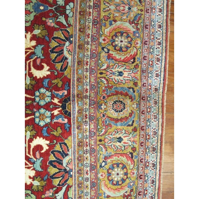 Early 20th Century Antique Persian Tabriz Sarouk Carpet For Sale - Image 5 of 9
