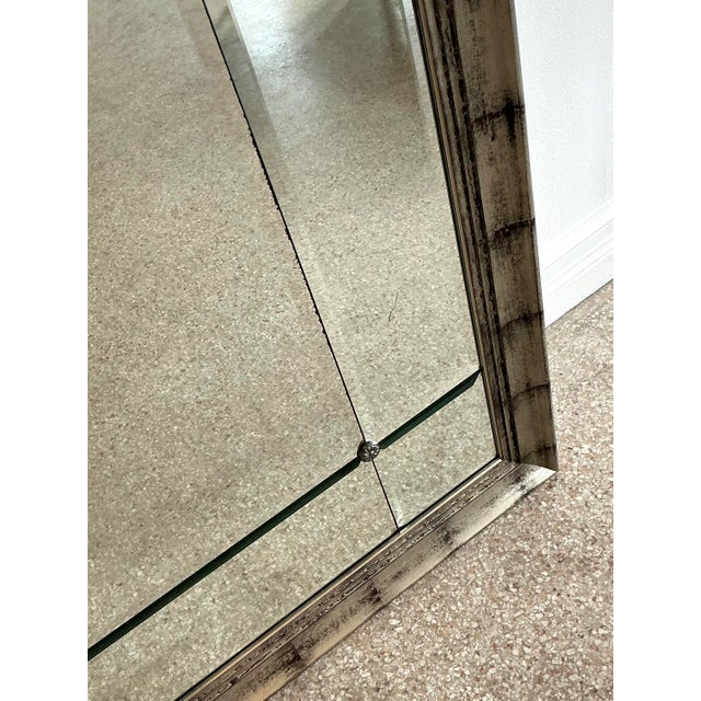 Wood Vintage Monumental Sliver Leaf Floor Mirror For Sale - Image 7 of 12