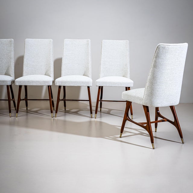 Set of Six Side Chairs, attributed to Melchiorre Bega (1898–1976), Italy, 1950s For Sale - Image 10 of 11