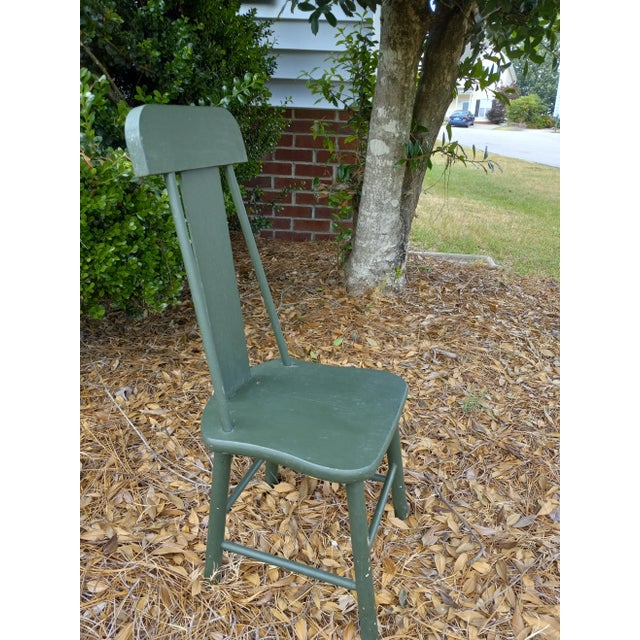Antique Small Green Child's Chair For Sale - Image 12 of 12