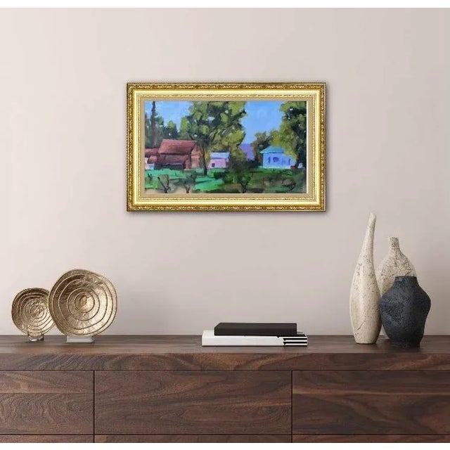 Quiet Places & Coastal — Lovall Valley Road Original oil painting by L. Haas, 16 x 9 in unframed primed masonite board,...