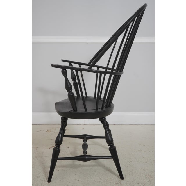 Traditional Set of Six Black Bow Back Windsor Dining Chairs For Sale - Image 3 of 18
