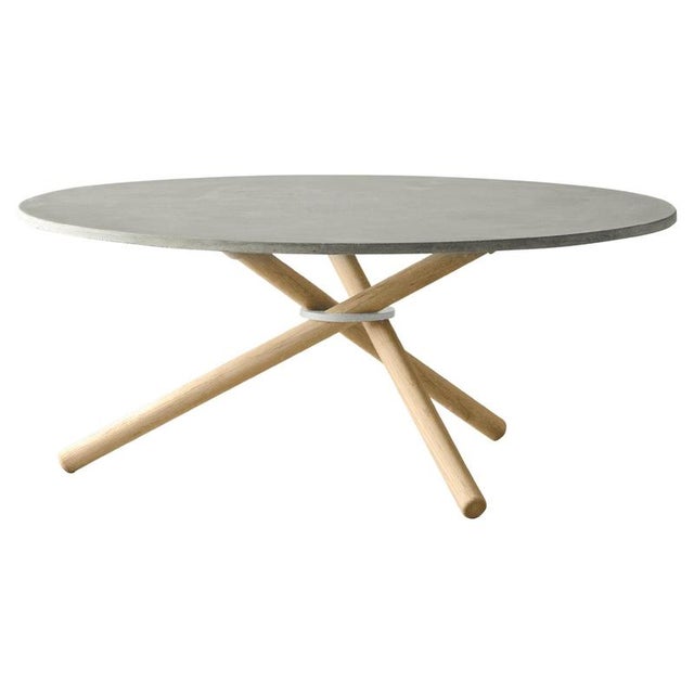 Berta Coffee Table with Light Concrete Top and Light Oak Legs by Eberhart Furniture For Sale - Image 6 of 6