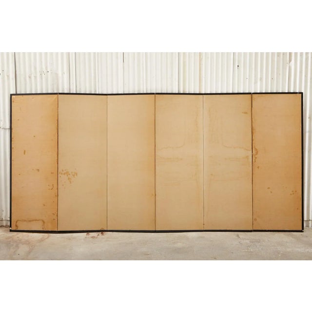 Japanese Edo Six Panel Screen Yoshitsune and Benkei For Sale - Image 12 of 13