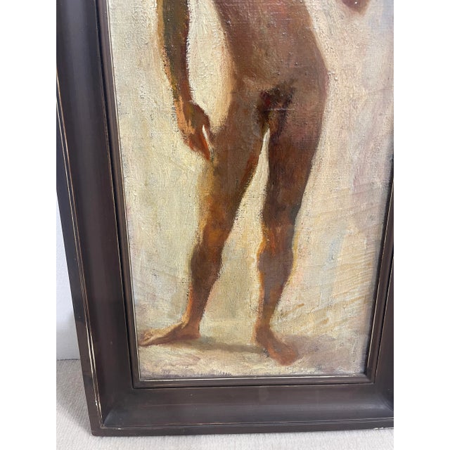 1920 French Modern Male Nude Oil Painting on Academic Canvas For Sale - Image 10 of 13