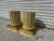 Pair of Italian Faux Goatskin and Brass End Tables For Sale - Image 4 of 8