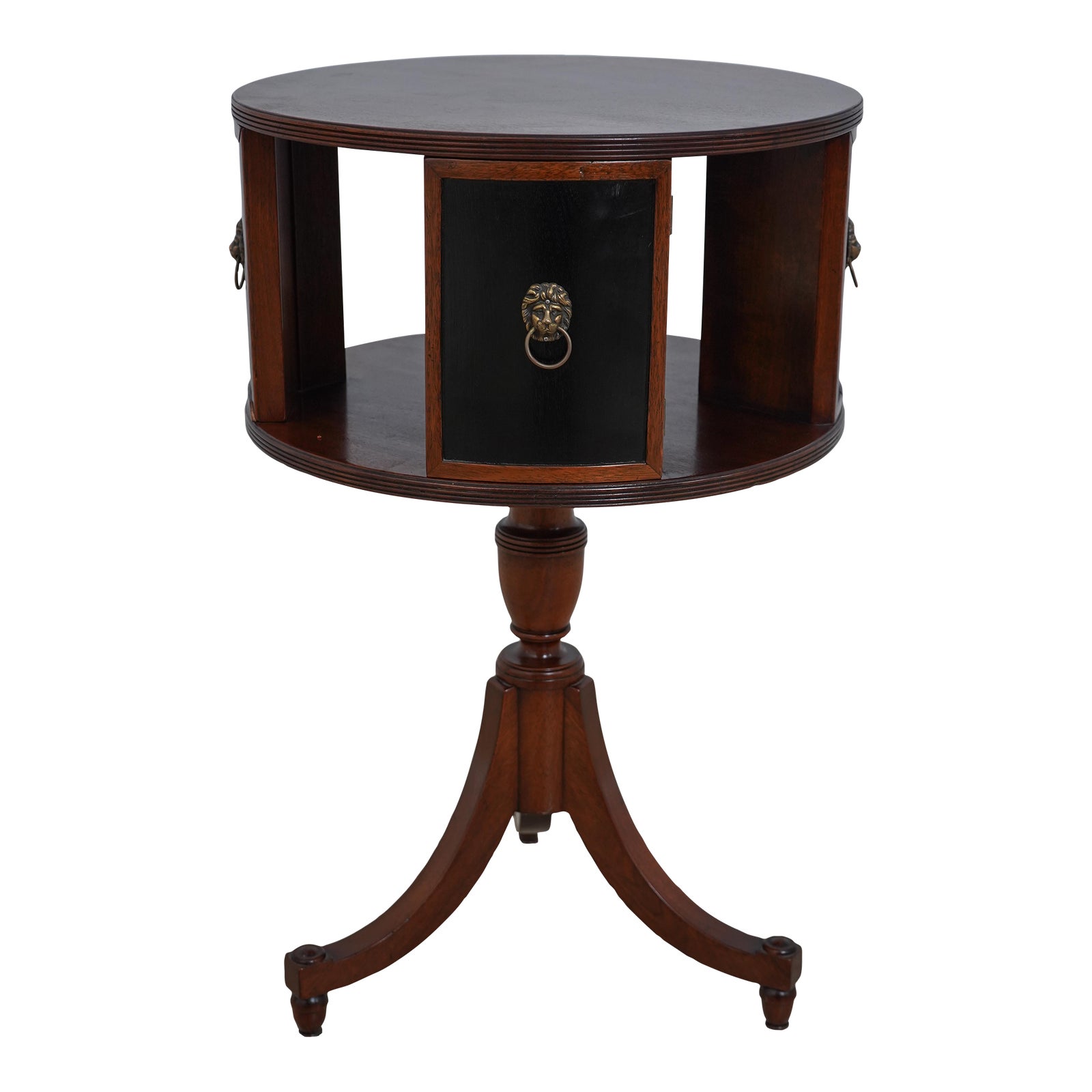 Regency Style Revolving Round Mahogany Bookcase Lamp Table Chairish