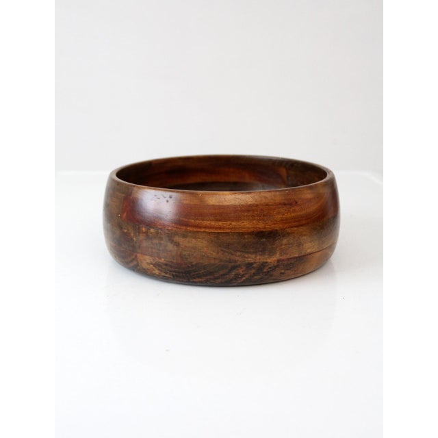 Vintage Mid Century Modern Segmented Wood Serving Bowl For Sale - Image 4 of 7