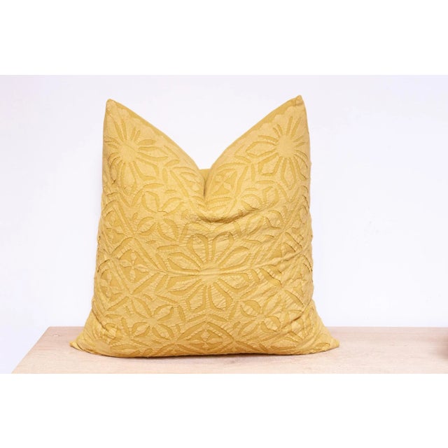 Buff Yellow Handmade Pillow Cover For Sale - Image 4 of 6