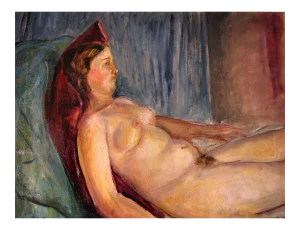 Nude of Woman - Oil on Wooden Panel by Antonio Feltrinelli - 1930s 1930s