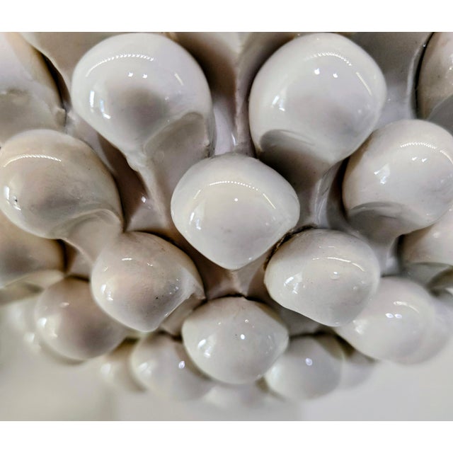 Late 20th Century Italian Taitù Milano White Ceramic Pine Cone Centerpiece for Neiman Marcus For Sale In Dallas - Image 6 of 11