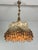 Italian chandelier in fabric and rope, Mid-century, 1960s. E27 lamp. Intact and in good condition, small signs of aging....