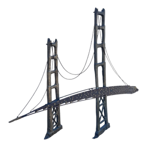 1960s Bijan Signed Modernist Copper Golden State Bridge Wall Sculpture