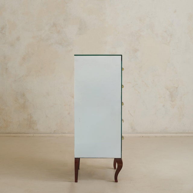 French Mirrored Chest of Drawers, 1940s For Sale - Image 4 of 11