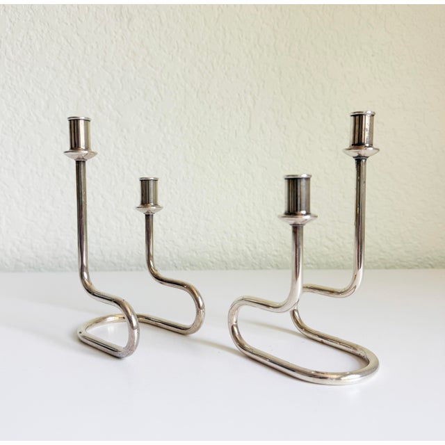 Mid 20th Century 1960s Italian Candleholders by Gorham Maestri, a Pair For Sale - Image 5 of 12