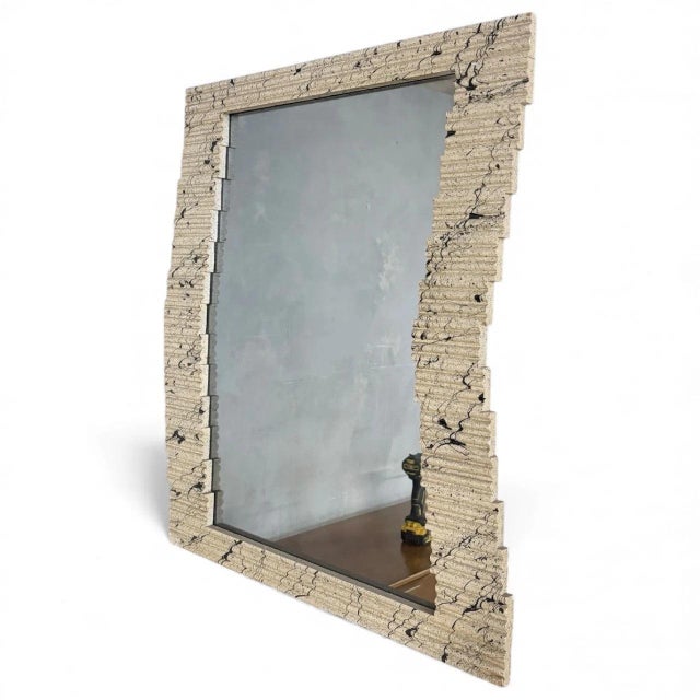 Vintage Textured Wall Mirror For Sale - Image 9 of 9