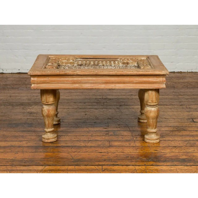 Early 20th Century Rustic Indian Window Grate Cocktail Table with Iron Top and Baluster Legs For Sale - Image 5 of 13