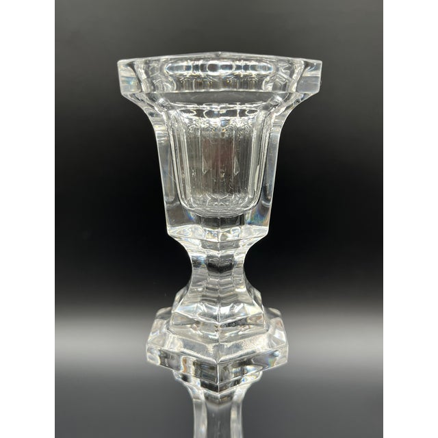 Vintage Classic Cut Glass Candleholders from Baccarat, 1950s, Set of 3 For Sale - Image 8 of 16