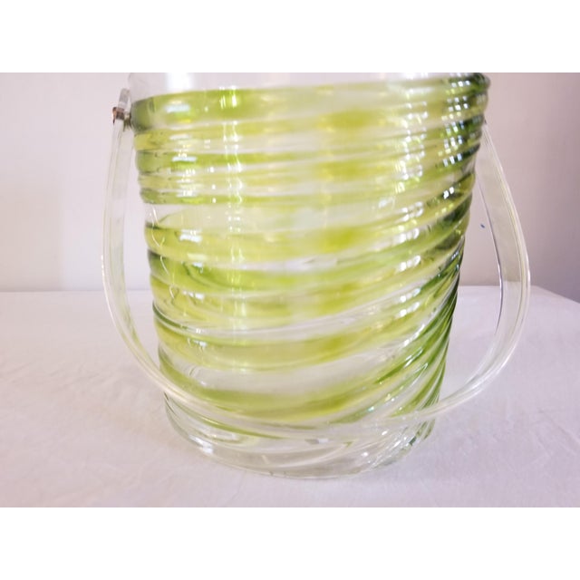 Plastic Vintage Green Swirl Acrylic Ice Bucket For Sale - Image 7 of 12