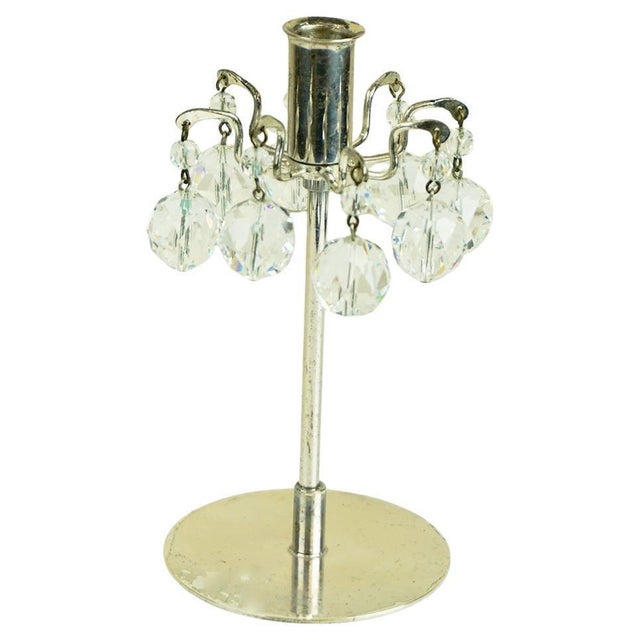 Mid-Century Austrian Crystal Glass and Silver Candleholder by J.L. Lobmeyr, 1980s For Sale - Image 10 of 10