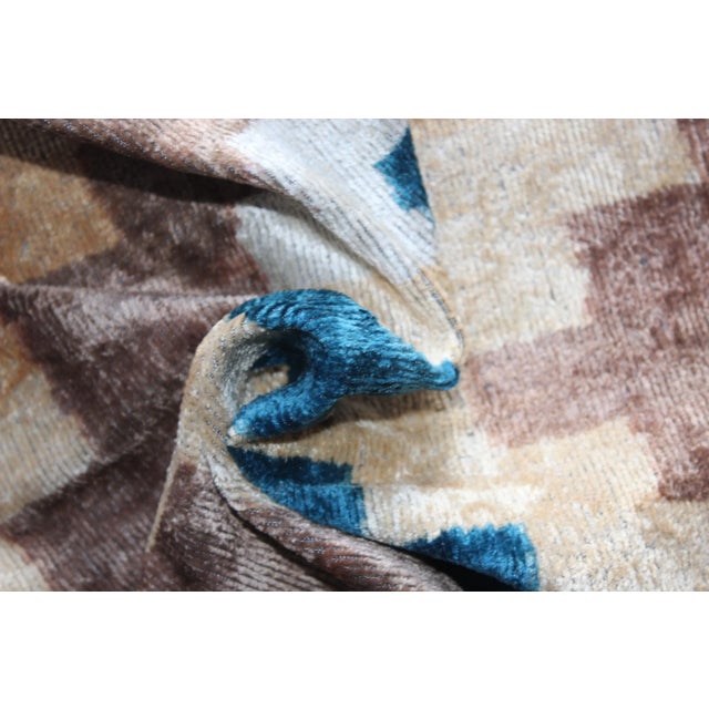 Contemporary Velvet Ikat Bohemian Throw Pillow For Sale In Washington DC - Image 6 of 9