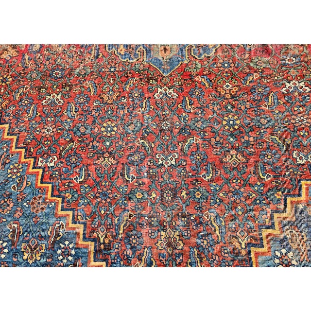 Vintage Oversized Persian Bidjar Rug, Hand-Knotted Wool, Geometric Pattern, Blue & Red,10x15 For Sale - Image 15 of 16