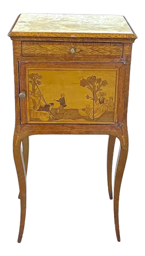 Antique Inlaid Wood Side Table