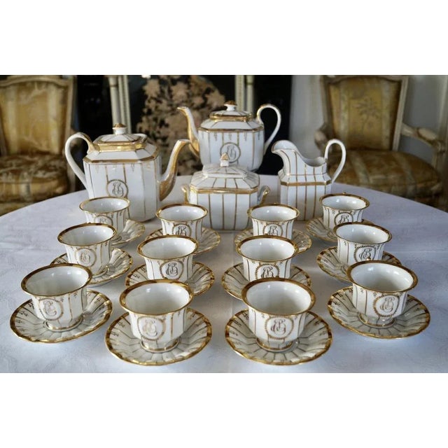 Antique French Porcelain Tea Service, 1840, Set of 16 For Sale - Image 9 of 9